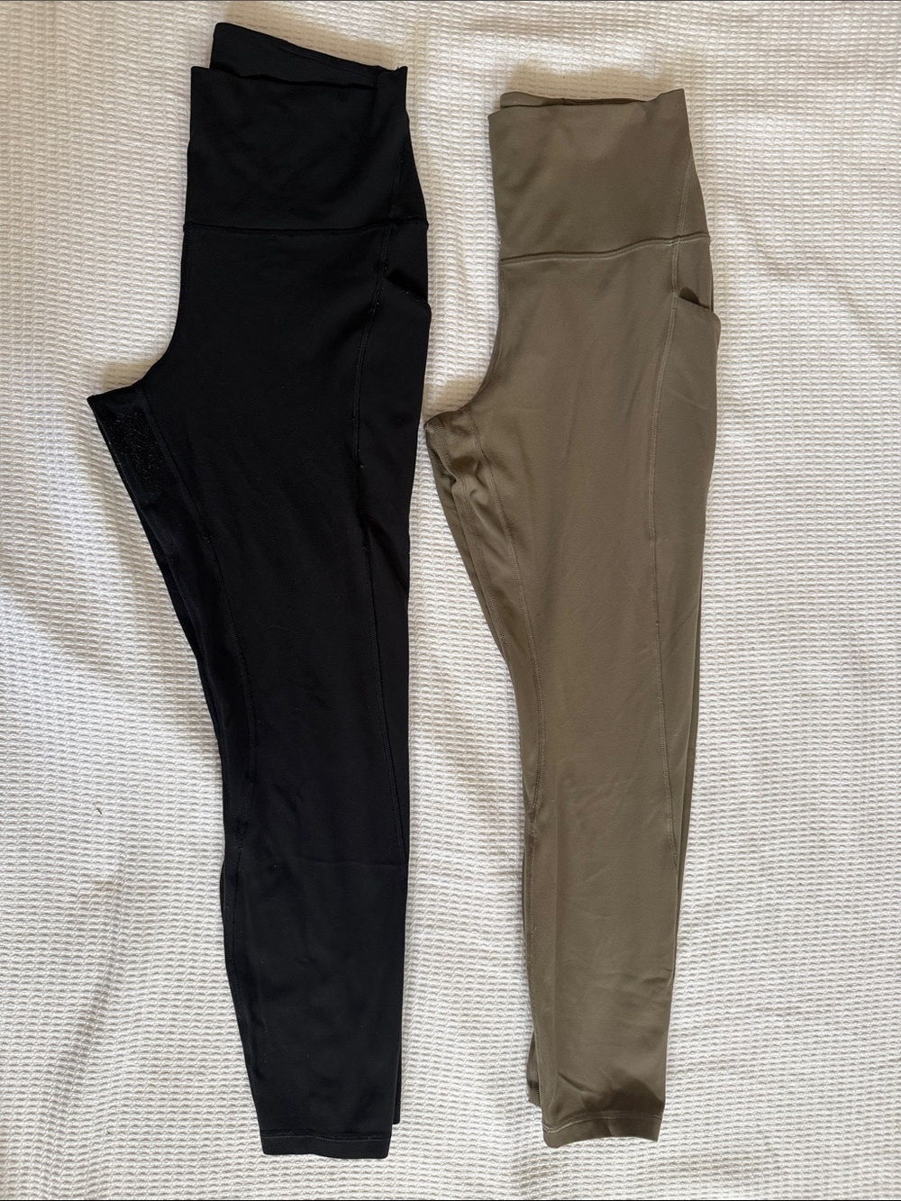Lululemon Align Pair of High-Waist Active Leggings + Pockets in Black and Taupe